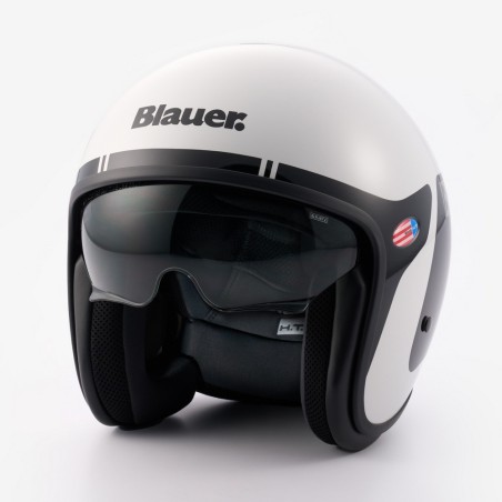 Casco Jet Blauer Pilot 06 Go Blanco Negro