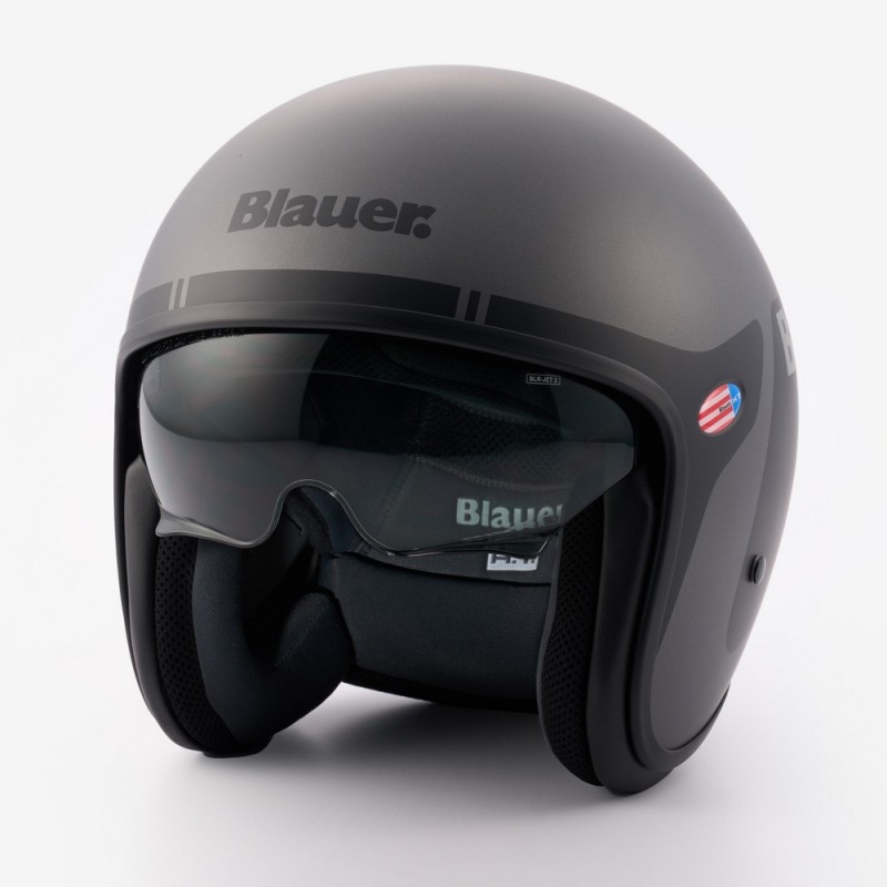 Casco Jet Blauer Pilot 06 Go Titanio