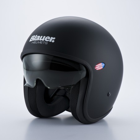 Casco Jet Blauer Pilot 06 Monocolor Negro Mate