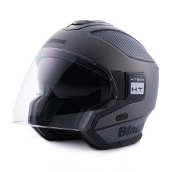 Casco Jet Blauer Solo BTR Titanio Carbono Negro Mate