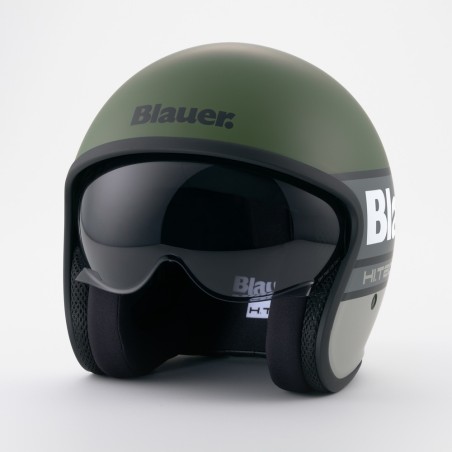 Casco Jet Blauer Pilot 4.0 Verde Mate Gris