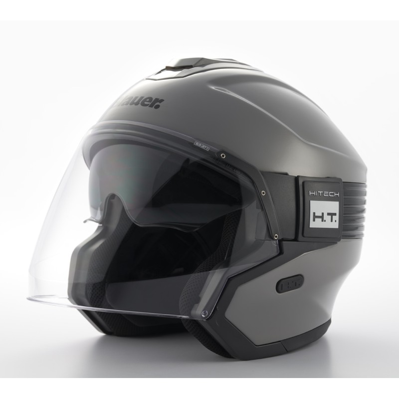 Casco Jet Blauer Hacker BTR Gris Negro