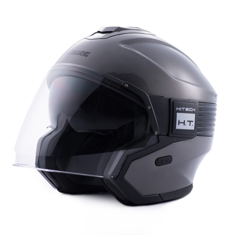 Casco Jet Blauer Hacker BTR Titanio Negro
