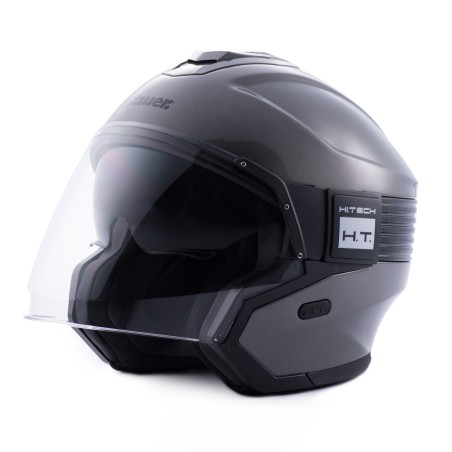 Casco Jet Blauer Hacker BTR Titanio Negro