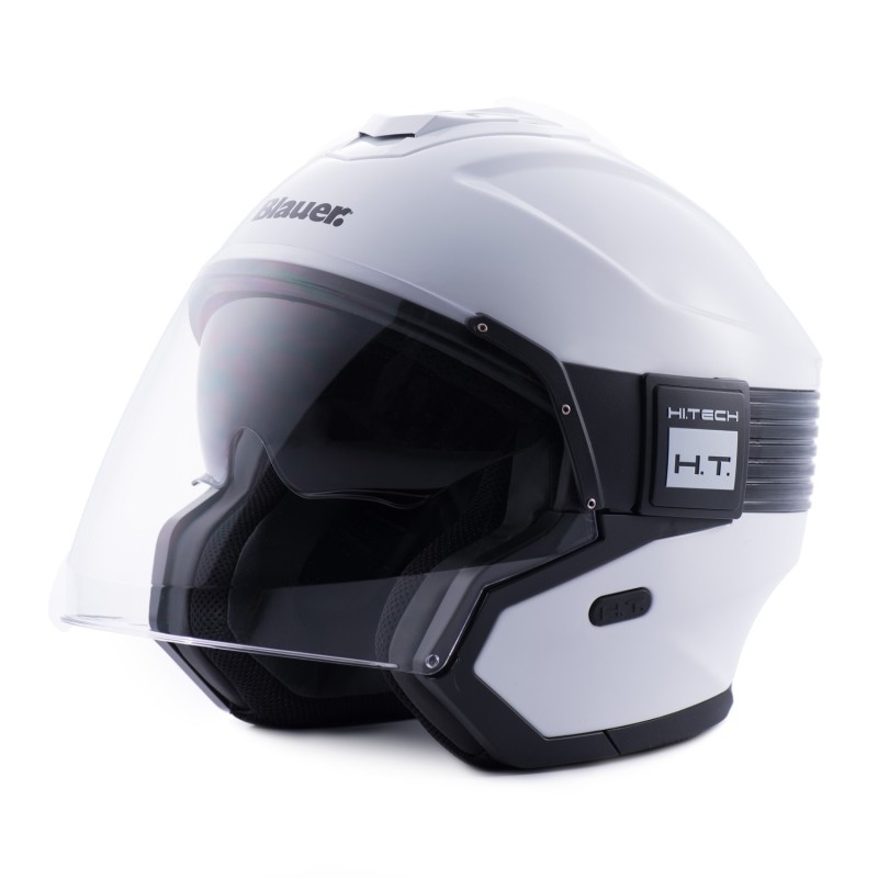 Casco Jet Blauer Hacker BTR Blanco Negro
