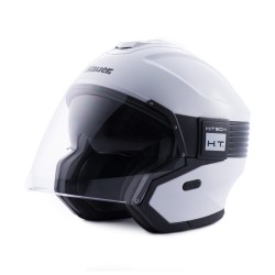 Casco Jet Blauer Hacker Blanco Negro