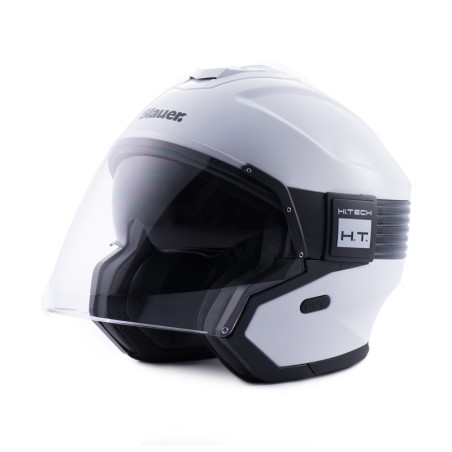 Casco Jet Blauer Hacker Blanco Negro